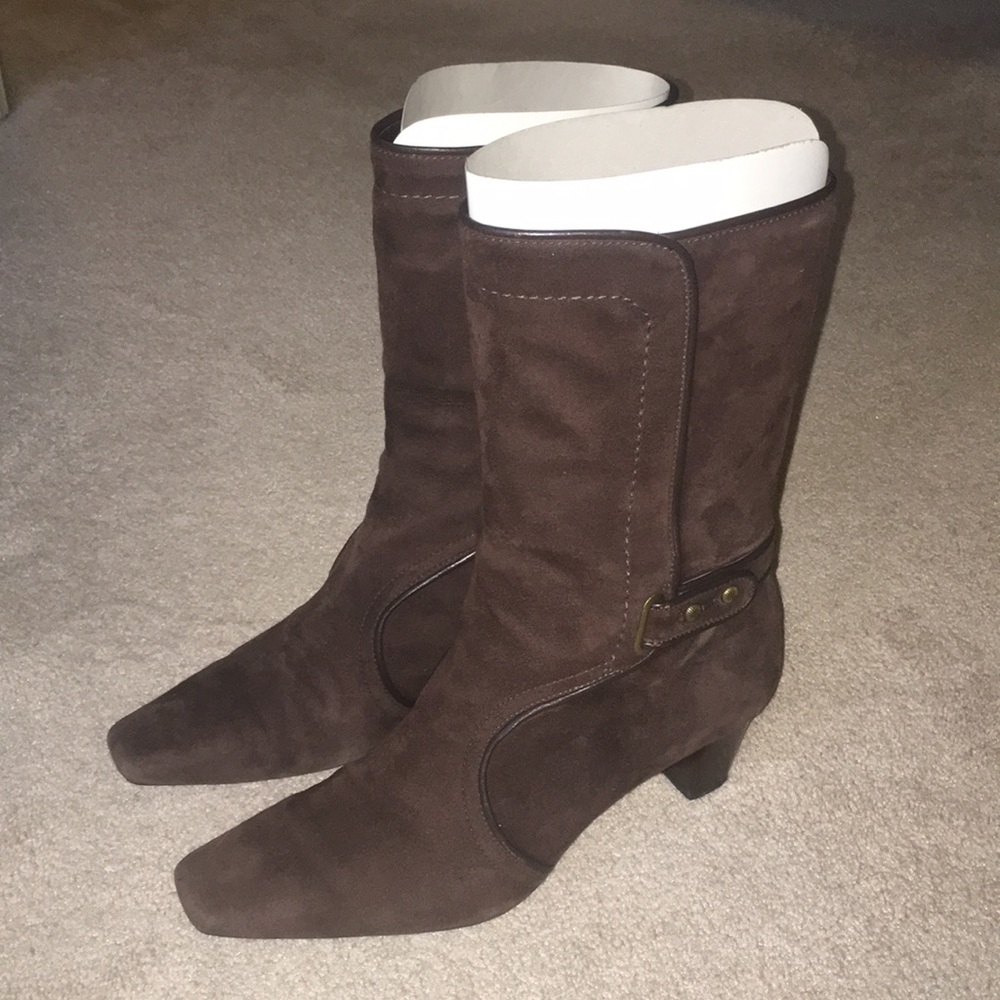 Cole Haan Janna Short Boot Brown Suede